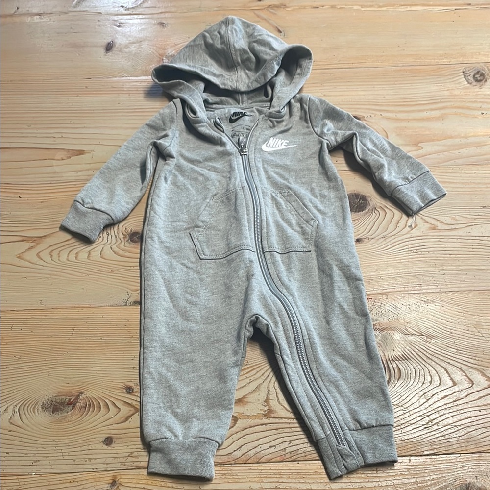 Nike Gray One Piece with Hood and Zipper